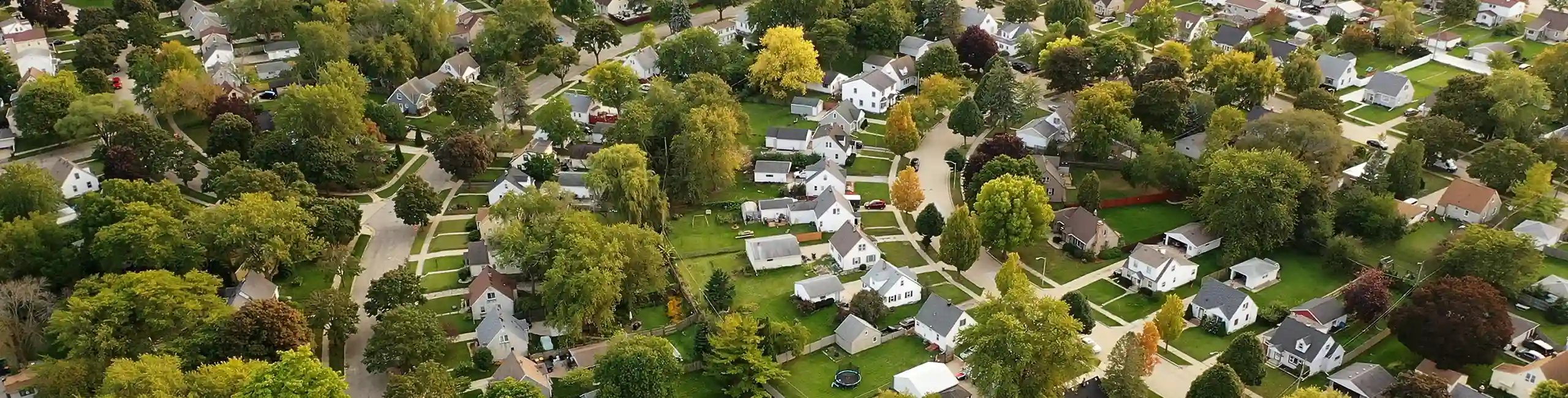 Overhead view of a residential area in Illinois