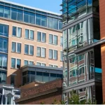 Commercial building strip in downtown Illinois, ready for Terminix Anderson's wildlife control services.