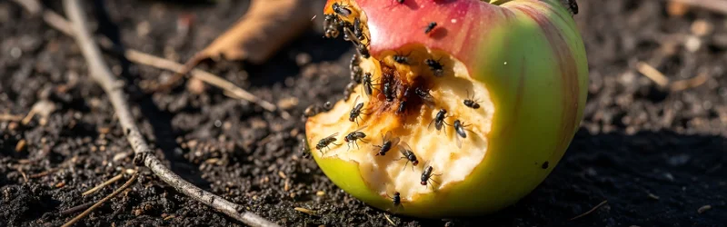 Ants covering an apple left outside, ready for residential Terminix Anderson Hospitality pest control.